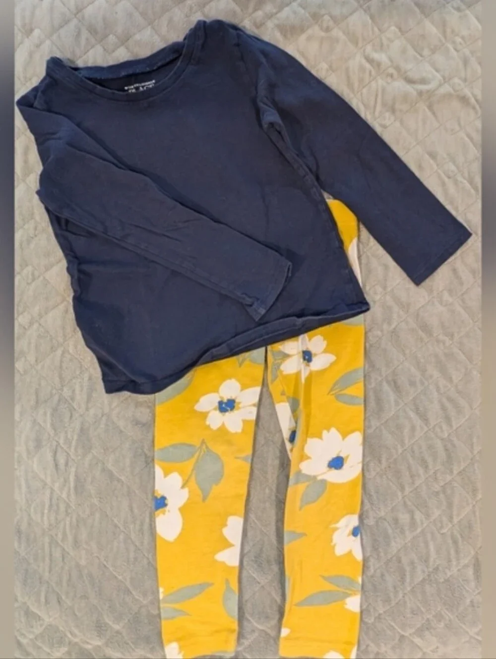 Carter's 4T Navy and Yellow Floral Kids Matching Set